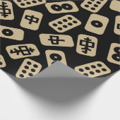 黒に茶色の麻雀 ラッピングペーパー (角)