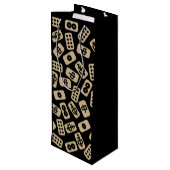 黒に茶色の麻雀 ワインギフトバッグ (裏面アングル)