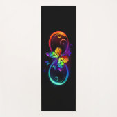 黒に虹鮮やかの蝶が付いた無限遠  ヨガマット (正面)