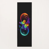 黒に虹鮮やかの蝶が付いた無限遠  ヨガマット (裏面)