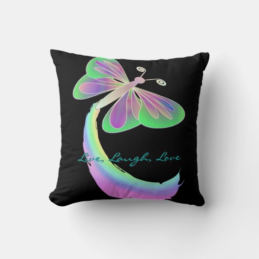 黒に蝶が羽ばたく音：メンディ クッション (正面)