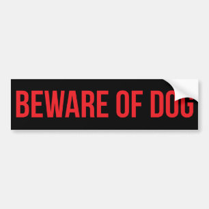 黒に赤い犬に用心 バンパーステッカー