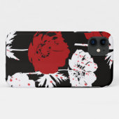 黒に赤い白い花 Case-Mate iPhoneケース (裏面(横))
