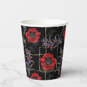 黒に赤い花。 紙コップ (裏面)
