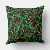 黒に野生のイチゴ クッション (裏面)