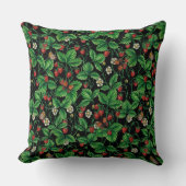 黒に野生のイチゴ クッション (正面)
