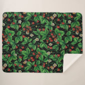 黒に野生のイチゴ シェルパブランケット (正面(横))