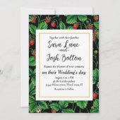 黒に野生のイチゴ 招待状 (正面)