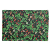 黒に野生のイチゴ 枕カバー (裏面-左)