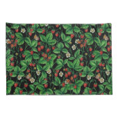 黒に野生のイチゴ 枕カバー (裏面-右)