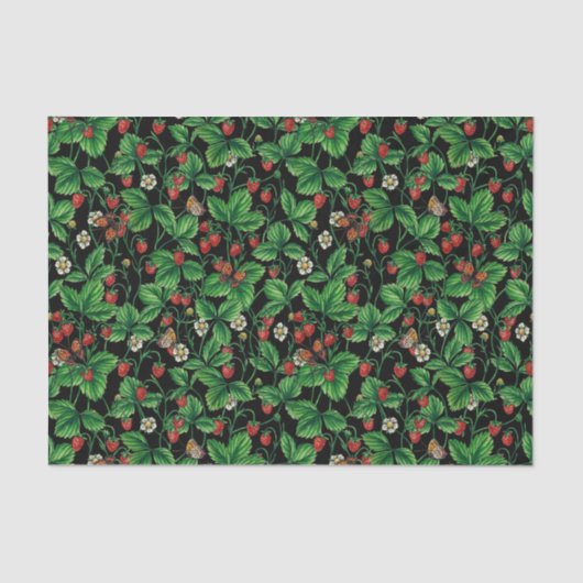 黒に野生のイチゴ 薄葉紙 (正面)