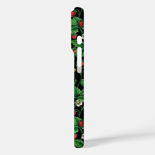 黒に野生のイチゴ Case-Mate iPhoneケース (裏面 / 左)