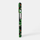 黒に野生のイチゴ iPhone 16ケース (左側面)