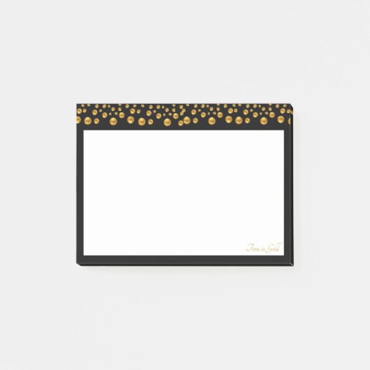 黒に金のドット ポストイット (正面)