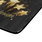 黒に金ゴールド星5つ カッティングボード (角)