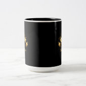 黒に金ゴールド星5つ ツートーンマグカップ (中央)