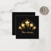 黒に金ゴールド星5つ ノートカード (正面/裏面インサイチュ)