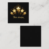 黒に金ゴールド星5つ ノートカード (正面/裏面)