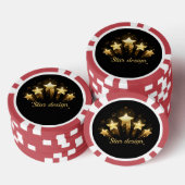 黒に金ゴールド星5つ ポーカーチップ (積み重ね)