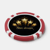 黒に金ゴールド星5つ ポーカーチップ (シングル)