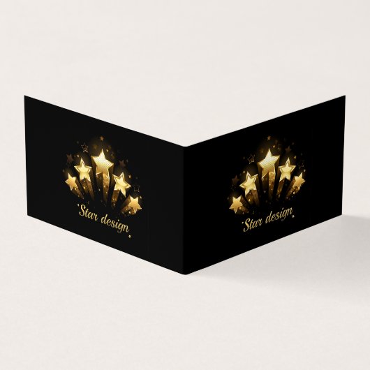 黒に金ゴールド星5つ 名刺 (外部)