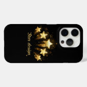 黒に金ゴールド星5つ Case-Mate iPhoneケース (裏面 (横))