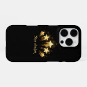 黒に金ゴールド星5つ iPhoneケース (裏面横)