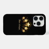 黒に金ゴールド星5つ iPhoneケース (裏面横)