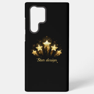 黒に金ゴールド星5つ SAMSUNG GALAXY S22 ULTRAケース