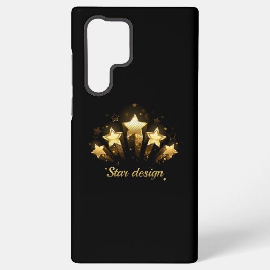 黒に金ゴールド星5つ SAMSUNG GALAXYケース (裏面)