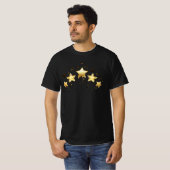 黒に金ゴールド星5つ Tシャツ (正面フル)
