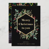 黒に金箔を施した緑 |フォトバック シーズンカード (正面/裏面)