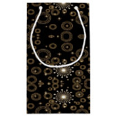 黒に青銅の円と星 スモールペーパーバッグ (裏面)