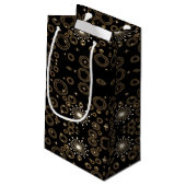 黒に青銅の円と星 スモールペーパーバッグ (裏面アングル)