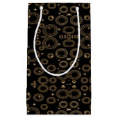 黒に青銅の円と星 スモールペーパーバッグ (正面)