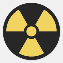 黒に黄色い円形の放射性ステッカー ラウンドシール
