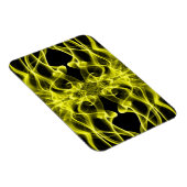 黒に黄色い煙の羽毛 マグネット (右側)