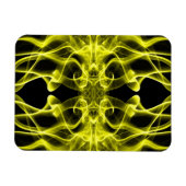 黒に黄色い煙の羽毛 マグネット (横)