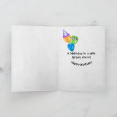 黒に106th誕生日のキャンドル カード (内部)