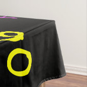 黒のおもしろい90歳の誕生日パーティー、名前を繰り返す テーブルクロス (インサイチュ)