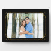 黒のお気に入りの薄い金ゴールドフレームを使用した写真 フォトプラーク (正面)