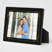 黒のお気に入りの薄い金ゴールドフレームを使用した写真 フォトプラーク (側面)