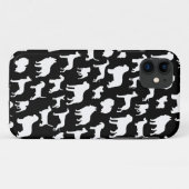 黒のかわいく及びシックな犬のシルエットのデザイン Case-Mate iPhoneケース (裏面(横))