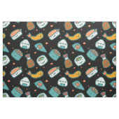 黒のかわいく幸せで継ぎ目が無い寿司パターン ファブリック (ファットクウォーター)