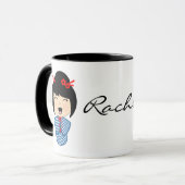 黒のこけし人形 11オンス コンボマグ マグカップ (正面左)