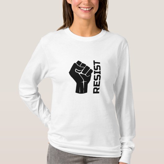 黒のこぶしで抵抗 - 0002 Tシャツ (正面)