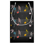 黒のすてきな音楽ノート スモールペーパーバッグ (裏面)