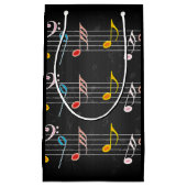 黒のすてきな音楽ノート スモールペーパーバッグ (正面)