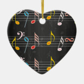 黒のすてきな音楽ノート セラミックオーナメント (正面)