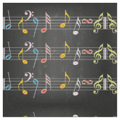 黒のすてきな音楽ノート ファブリック (クローズアップ)